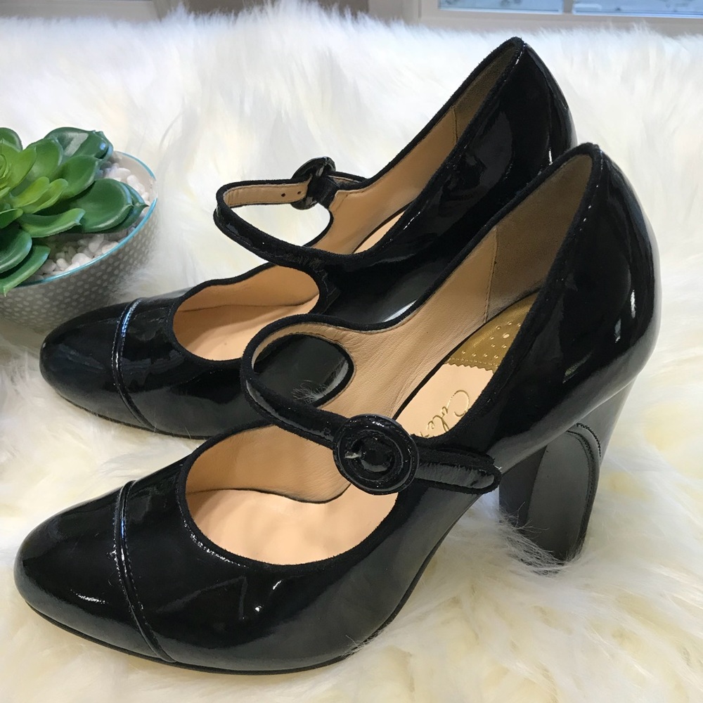 Cole Haan Black Patent Leather Mary Jane Heels
